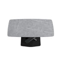 63-Inch Contemporary Dining Table with Slate Stone Surface and Metal Legs, Marble Finish