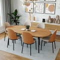 LeisureMod Tule Collection 7-Piece Black Steel Dining Set with 6 Chairs and Table