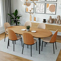 LeisureMod Tule Collection 7-Piece Black Steel Dining Set with 6 Chairs and Table