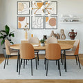 LeisureMod Tule Collection 7-Piece Black Steel Dining Set with 6 Chairs and Table