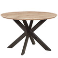 Ravenna 47" Modern Round Wood Dining Table with X-Cross Metal Base for Kitchen and Dining Room