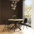 Ravenna 47" Modern Round Wood Dining Table with X-Cross Metal Base for Kitchen and Dining Room