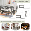 Nestfair 6-Piece Counter Height Dining Set with Chairs and Bench