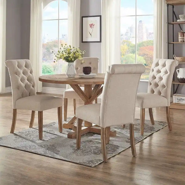 iNSPIRE Q Artisan Benchwright X-Base 48-Inch Round Dining Set