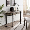 Leick Home Modern Oval Desk with Metal Legs