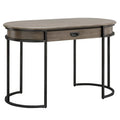 Oval Vanity Desk with Drawer and Drop-Down Front