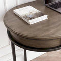 Oval Vanity Desk with Drawer and Drop-Down Front