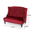 Christopher Knight Home Leora Contemporary Glam Tufted Velvet Wingback Loveseat