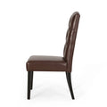 Set of 2 Harriet Modern Tufted Faux Leather Dining Chairs by Christopher Knight Home - Dimensions: 21.5" L x 25.75" W x 41.5" H