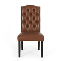 Set of 2 Harriet Modern Tufted Faux Leather Dining Chairs by Christopher Knight Home - Dimensions: 21.5" L x 25.75" W x 41.5" H