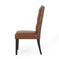 Set of 2 Harriet Modern Tufted Faux Leather Dining Chairs by Christopher Knight Home - Dimensions: 21.5" L x 25.75" W x 41.5" H
