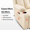MCombo Faux Leather Electric Reclining Sofa with Heat and Massage - Models 6095/6075/6077