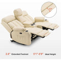 MCombo Faux Leather Electric Reclining Sofa with Heat and Massage - Models 6095/6075/6077