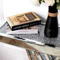 Contemporary Silver Console Table with Crushed Diamond Inlay for Entryway