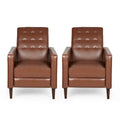 Set of 2 Mervynn Mid-Century Button-Tufted Recliners by Christopher Knight Home