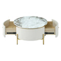 Merax Contemporary Round Coffee Table Featuring 2 Spacious Drawers