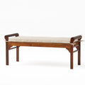 Christopher Knight Home Nelson Rustic Acacia Wood Bench with Cushion