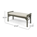 Christopher Knight Home Nelson Rustic Acacia Wood Bench with Cushion
