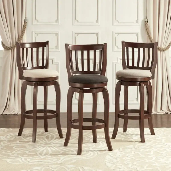 iNSPIRE Q Classic Ali 29-Inch High Back Swivel Bar Stool in Modern Linen