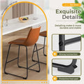 Set of 2 Homall Brown PU Leather Counter Bar Stools with Backrest and Footrest