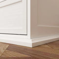 Stylish Brown and White Dresser with Generous Storage Space and Side Table