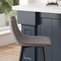 Pair of Armless Upholstered Metal Counter Stools