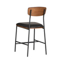 Lowrey 25-Inch Counter Stool with Metal Frame and Faux Leather Upholstery