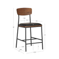 Lowrey 25-Inch Counter Stool with Metal Frame and Faux Leather Upholstery