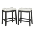 Simple Living Lonnie Set of 2 Padded 29-Inch Bar Height Saddle Stools