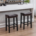 29-Inch Backless Faux Leather Bar Stools for Kitchen Counter - Farmhouse Style Island Chairs