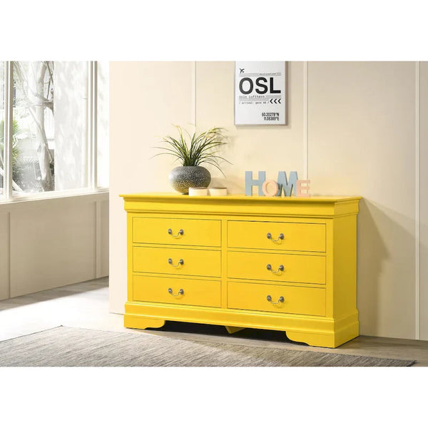 Louis Philippe 6-Drawer Dresser for Bedroom