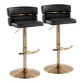 Set of 2 Silver Orchid Lena Adjustable Bar Stools with Rounded T Footrest