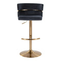 Set of 2 Silver Orchid Lena Adjustable Bar Stools with Rounded T Footrest