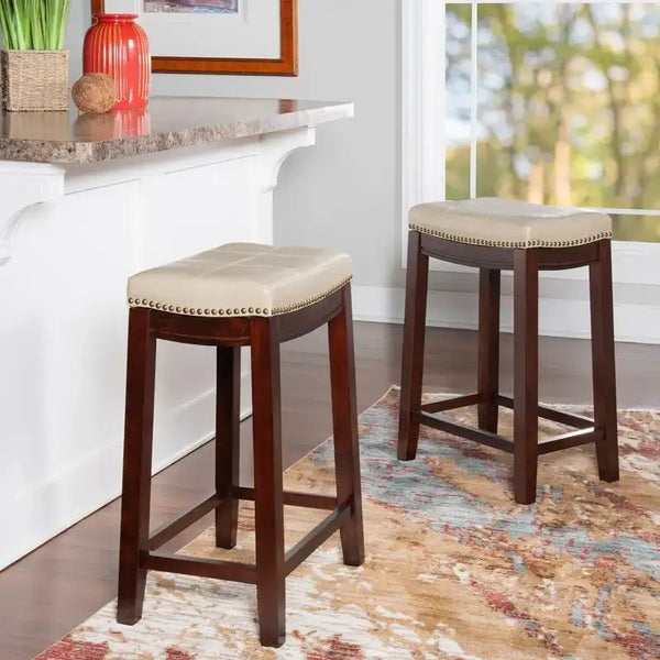 Linon Willamette Backless Saddle-Seat Counter Stool