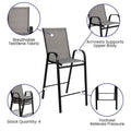 Set of 4 Outdoor Barstools with Flexible Comfort Material - Patio Seating