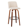 Set of 2 Carson Carrington Vallberga 30-Inch Fixed-Height Bar Stools with Walnut Wood Base