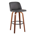 Set of 2 Carson Carrington Vallberga 30-Inch Fixed-Height Bar Stools with Walnut Wood Base