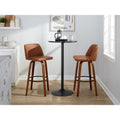 Set of 2 Carson Carrington Vallberga 30-Inch Fixed-Height Bar Stools with Walnut Wood Base