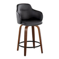 Set of 2 Carson Carrington Iglabo 24-Inch Fixed-Height Counter Stools with Bent Wood Legs and Round Footrest