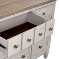 Heartland Antique White & Tobacco 9-Drawer Chest