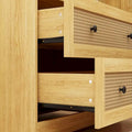 70.9-Inch Wooden Wardrobe Closet with Drawers and Hanging Rod