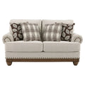 Harleson Classic Wheat Brown Loveseat with Nailhead Accents
