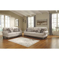 Harleson Classic Wheat Brown Loveseat with Nailhead Accents