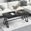 46-Inch Tempered Glass Top Metal Wrought Iron Coffee Table for Living Room