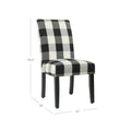 Set of 2 HomePop Black Plaid Parsons Dining Chairs