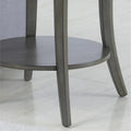 Roundhill Furniture Perth Modern Oval Shelf Side Table in Gray