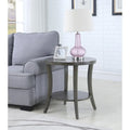 Roundhill Furniture Perth Modern Oval Shelf Side Table in Gray
