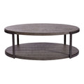 Contemporary Gauntlet Gray Oval Coffee Table