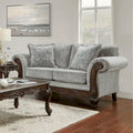 Roundhill Furniture Hernen Carved Wooden Frame Loveseat