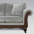 Roundhill Furniture Hernen Carved Wooden Frame Loveseat